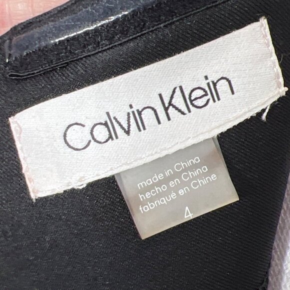 CALVIN KLEIN Off the Shoulder Cocktail Dress Black Sz 4 EUC - Picture 4 of 6